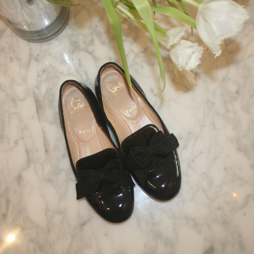 Christian Louboutin Patent Leather Loafers w/ Bow